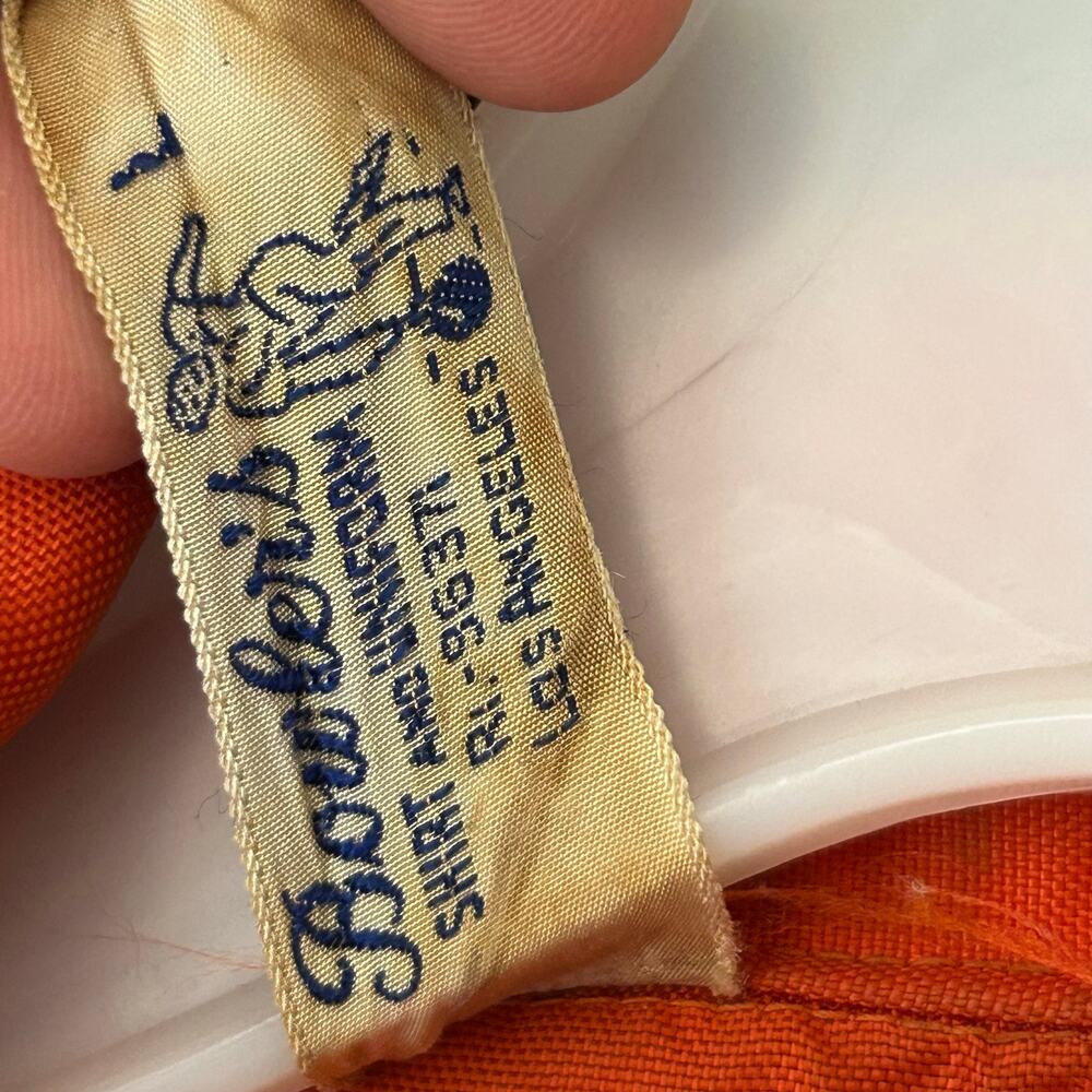 Vintage  Bowlers uniform Jacket Orange Black Stripe Sz Large Canada American cup - Picture 4 of 11